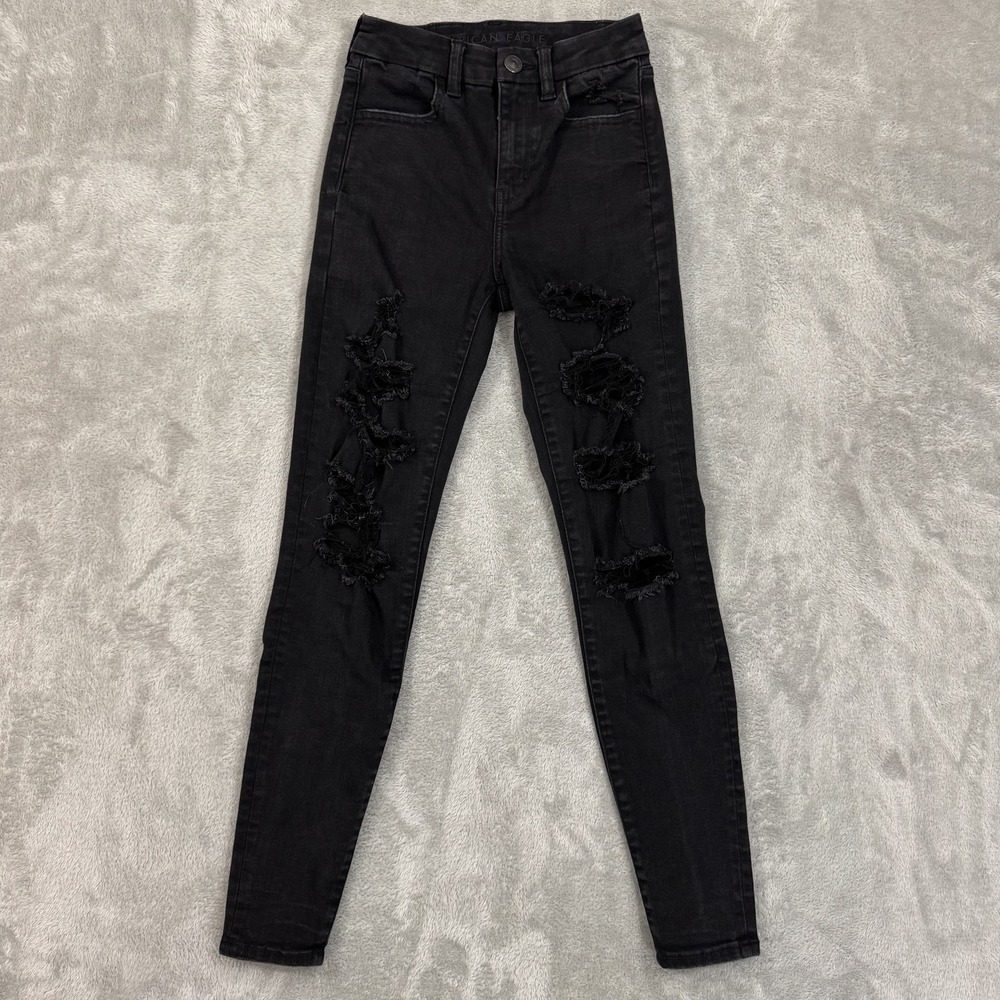 American Eagle Jeans‎ Womens 0 Curvy High Rise Jegging Next Level Stretch Grunge